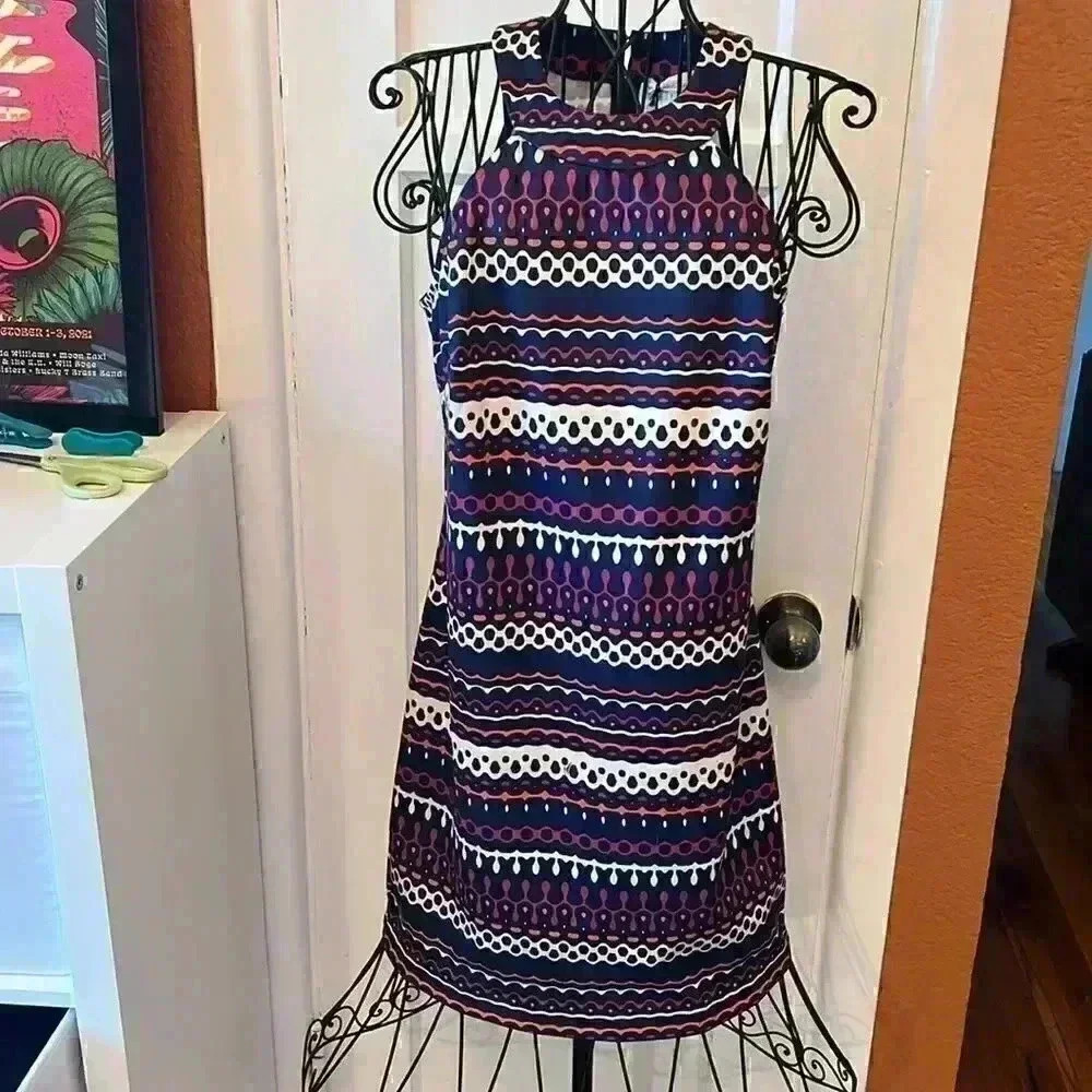 NWT - TRINA TURK Navy Halter dress-Sz S